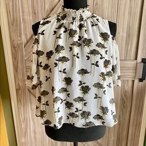 Rachel Roy cold shoulder floral print blouse